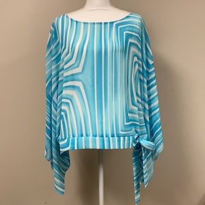 LANE BRYANT Flowy Tie Side Peek-a-Boo Sleeve Top